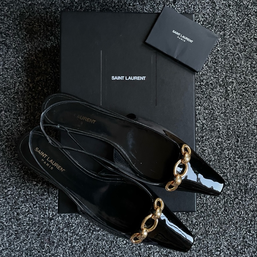 Saint Laurent Blade Slingback Flats 40